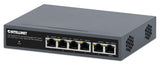Intellinet PoE-Powered 6-Port Lite Smart Managed PoE+ Switch with 4 GbE Ports / 2 GbE Uplinks and PoE Passthrough