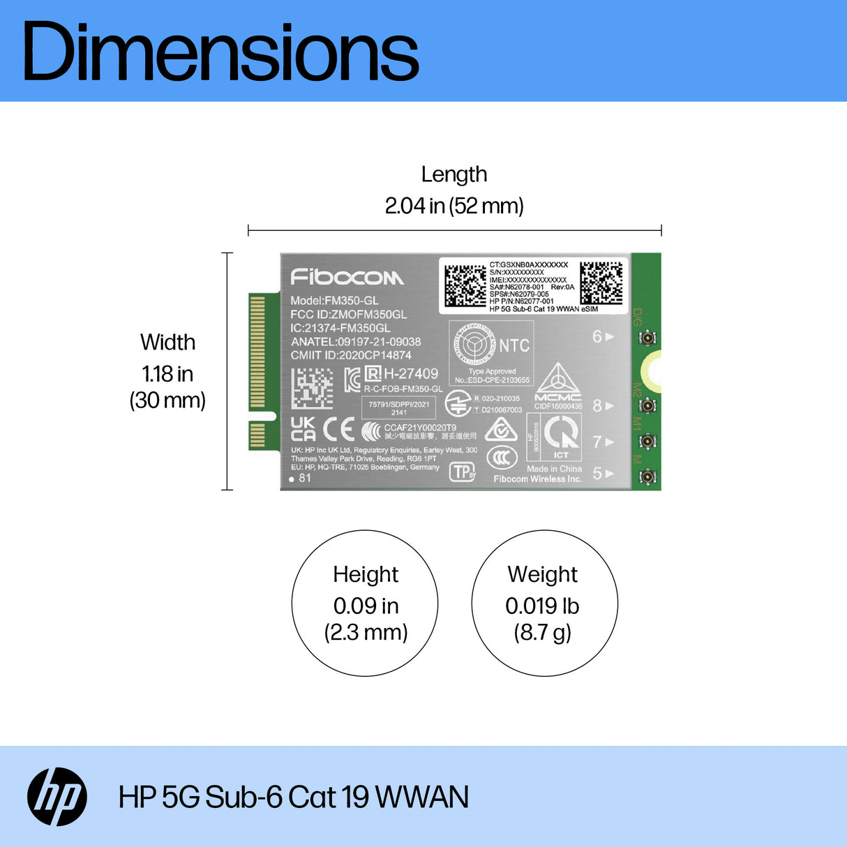 HP 5G Sub-6 Cat 19 WWAN Internal