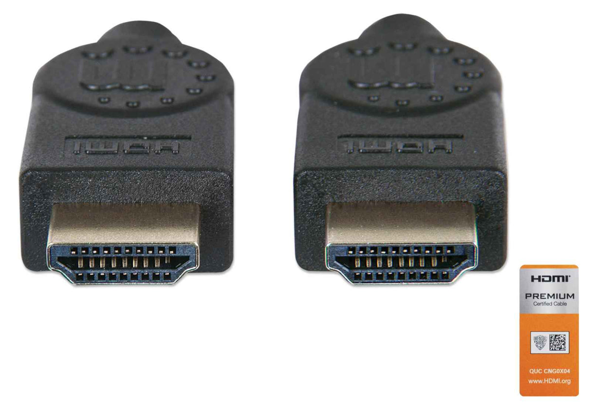 Manhattan HDMI 4K@60Hz Cable with Ethernet, 1.8m, Certified, Suitable for ALL 4K & 1080p/HD uses - when upgrading now or have it ready for when you need it, Male to Male, Black, Ultra HD 4k x 2k, Lifetime Warranty, Premium High Speed, Similar to...