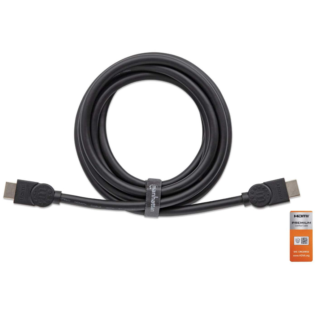Manhattan HDMI 4K@60Hz Cable with Ethernet, 5m, Certified, Suitable for ALL 4K & 1080p/HD uses - when upgrading now or have it ready for when you need it, Male to Male, Black, Ultra HD 4k x 2k, Lifetime Warranty, Premium High Speed, Equivalent to...