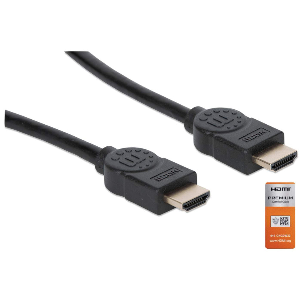 Manhattan HDMI 4K@60Hz Cable with Ethernet, 5m, Certified, Suitable for ALL 4K & 1080p/HD uses - when upgrading now or have it ready for when you need it, Male to Male, Black, Ultra HD 4k x 2k, Lifetime Warranty, Premium High Speed, Equivalent to...