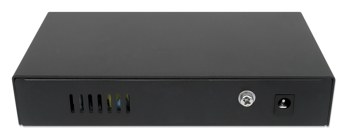 Intellinet 6-Port Fast Ethernet Switch with 4 PoE Ports (1 x High-Power PoE), One High-Power 60 W PSE PoE Port, Three IEEE 802.3at/af PSE PoE Ports, PoE Power Budget of 65 W, PoE Extend Mode, Two RJ45 Uplink Ports, VLAN
