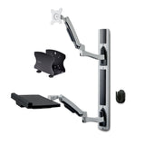 StarTech.com Wall Mount Workstation, VESA Mount For 32" Monitor (22lb/10kg), Fully Articulating Monitor Mount & Keyboard Tray - TAA