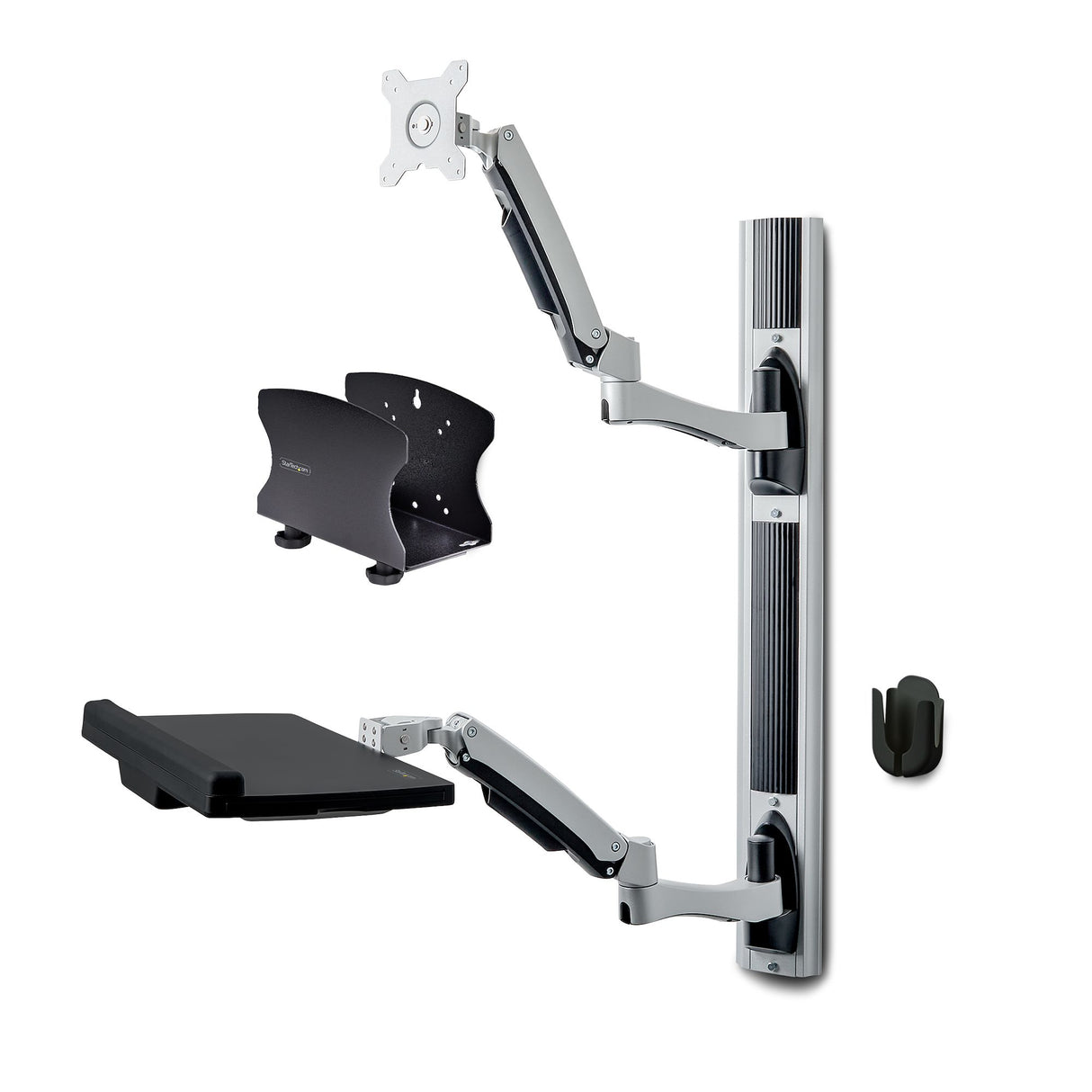StarTech.com Wall Mount Workstation, VESA Mount For 32" Monitor (22lb/10kg), Fully Articulating Monitor Mount & Keyboard Tray - TAA