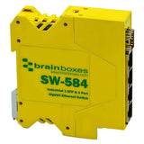 Brainboxes SW-584 network switch Unmanaged Gigabit Ethernet (10/100/1000) Yellow
