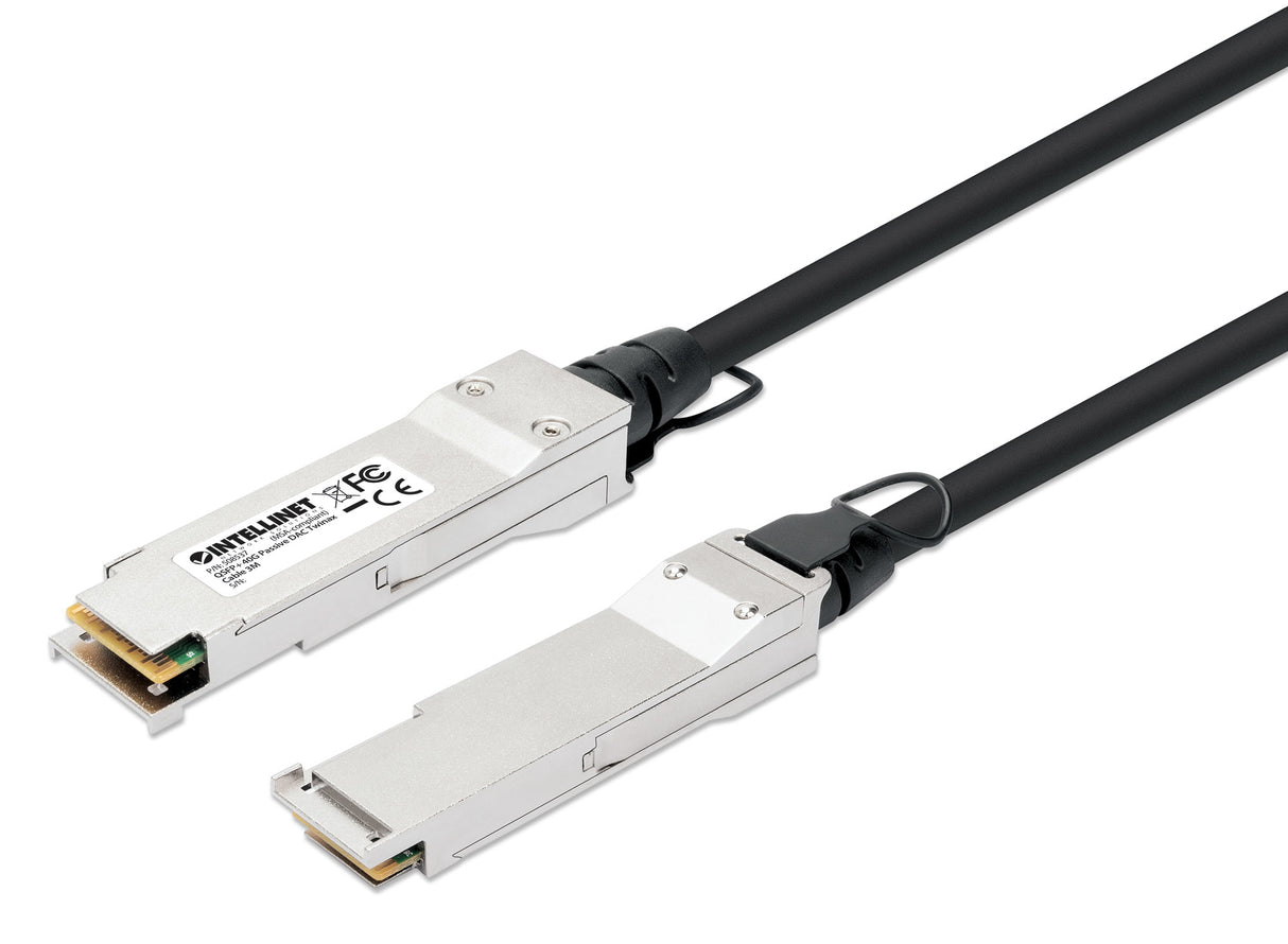 Intellinet 3m 40G QSFP+ Passive Direct Attach Copper Twinax Cable 30AWG MSA QSFP-H40G-CU3M compatible