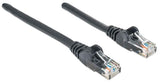 Intellinet Cat6 U/UTP Network Patch Cable, 0.3 m (1 ft.), Black