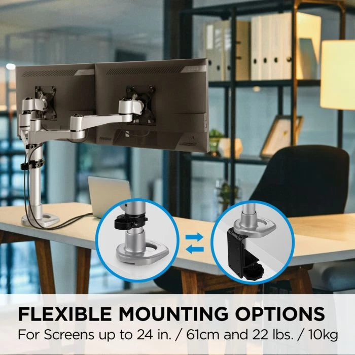 Viewsonic LCD-DMA-001 monitor mount / stand 61 cm (24") Desk Black, Stainless steel