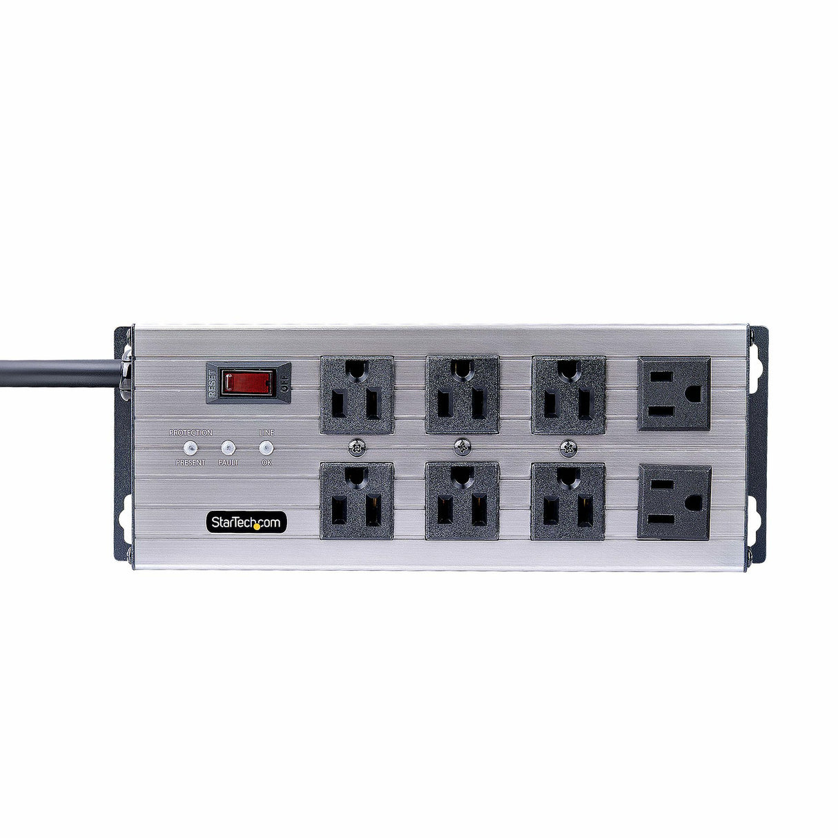 StarTech.com 8-Outlet Industrial Power Strip 125V/15A, EMI/RFI Isolation, Surge Protection, Mountable PDU, 12ft/3.6m Power Cord, NEMA 5-15P/R, UL Listed, TAA