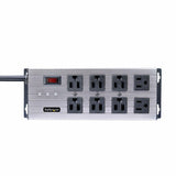 StarTech.com 8-Outlet Industrial Power Strip 125V/15A, EMI/RFI Isolation, Surge Protection, Mountable PDU, 12ft/3.6m Power Cord, NEMA 5-15P/R, UL Listed, TAA