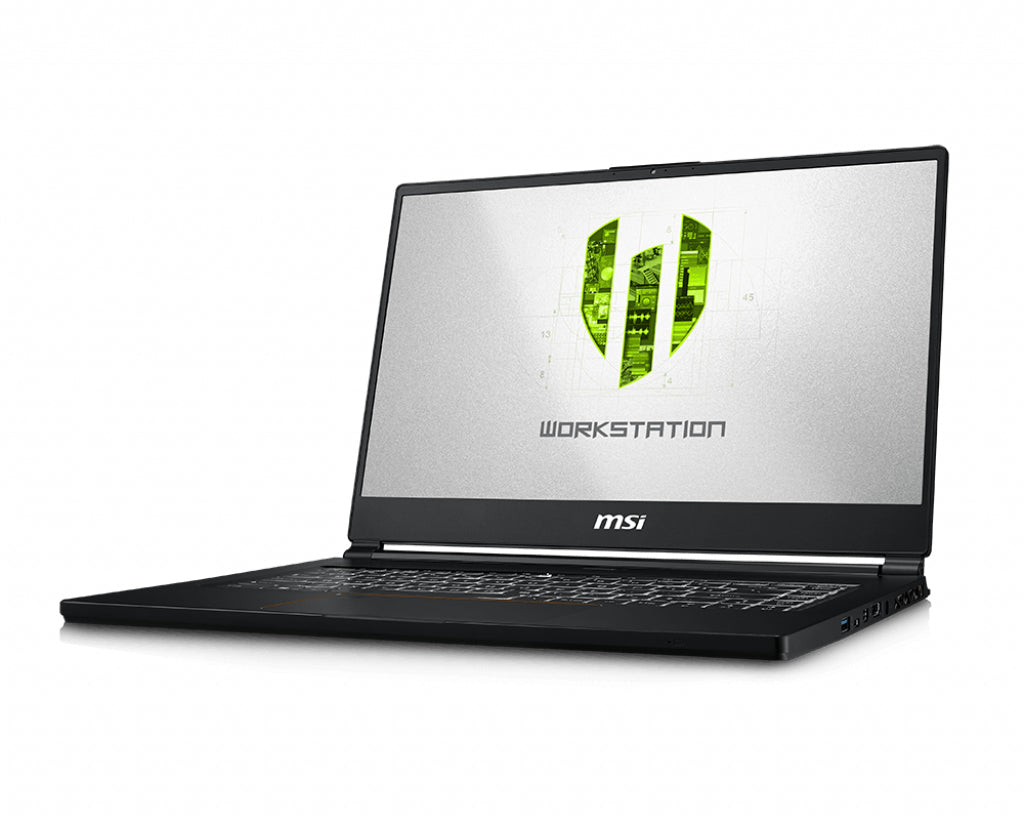 MSI Workstation WS65 9TJ-014CA laptop Intel® Core™ i7 i7-9750H Mobile workstation 39.6 cm (15.6") Full HD 16 GB DDR4-SDRAM 512 GB SSD NVIDIA Quadro T2000 Wi-Fi 5 (802.11ac) Windows 10 Pro Black