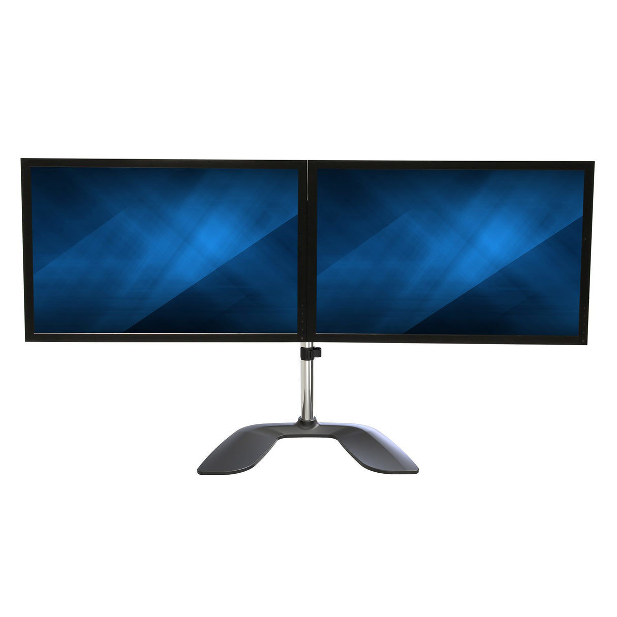 StarTech.com Dual Monitor Stand - Ergonomic Desktop Monitor Stand for up to 32" (17.6lb/8kg) VESA Displays - Free-Standing Articulating Universal Computer Monitor Mount - Adjustable Height - Silver
