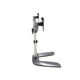 StarTech.com Dual Monitor Stand - Ergonomic Desktop Monitor Stand for up to 32" (17.6lb/8kg) VESA Displays - Free-Standing Articulating Universal Computer Monitor Mount - Adjustable Height - Silver