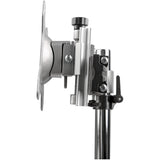 StarTech.com Dual Monitor Stand - Ergonomic Free Standing Dual Monitor Desktop Stand for two 24" (17.6lb/8kg) VESA Mount Displays - Synchronized Height Adjustable - Double Monitor Pole Mount - Silver
