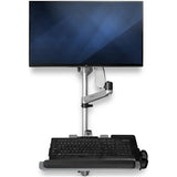 StarTech.com Wall Mount Workstation - Articulating Standing Desk w/ Ergonomic Height Adjustable Monitor Arm & Padded Keyboard Tray - 34" VESA Display - Foldable Wall Mounted Sit Stand - TAA