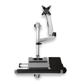 StarTech.com Wall Mount Workstation - Articulating Standing Desk w/ Ergonomic Height Adjustable Monitor Arm & Padded Keyboard Tray - 34" VESA Display - Foldable Wall Mounted Sit Stand - TAA