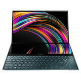 ASUS Zenbook Pro Duo UX581GV-XB74T laptop Intel® Core™ i7 i7-9750H 39.6 cm (15.6") Touchscreen 4K Ultra HD 16 GB DDR4-SDRAM 1 TB SSD NVIDIA® GeForce RTX™ 2060 Wi-Fi 6 (802.11ax) Windows 10 Home Black