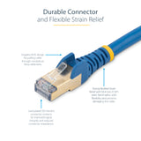 StarTech.com 2ft CAT6a Ethernet Cable - 10 Gigabit Shielded Snagless RJ45 100W PoE Patch Cord - 10GbE STP Network Cable w/Strain Relief - Blue Individually Tested/Wiring is UL Certified/TIA