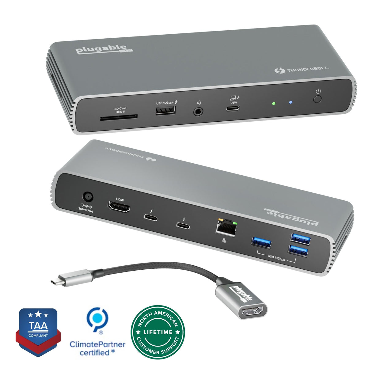 Plugable Technologies Thunderbolt 4 & USB4 HDMI Docking Station with 96W Charging