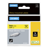 DYMO Rhino Industrial Heat-Shrink Cable Label Tubes | 6 mm x 1.5 m | Black on Yellow | for Rhino Label Makers