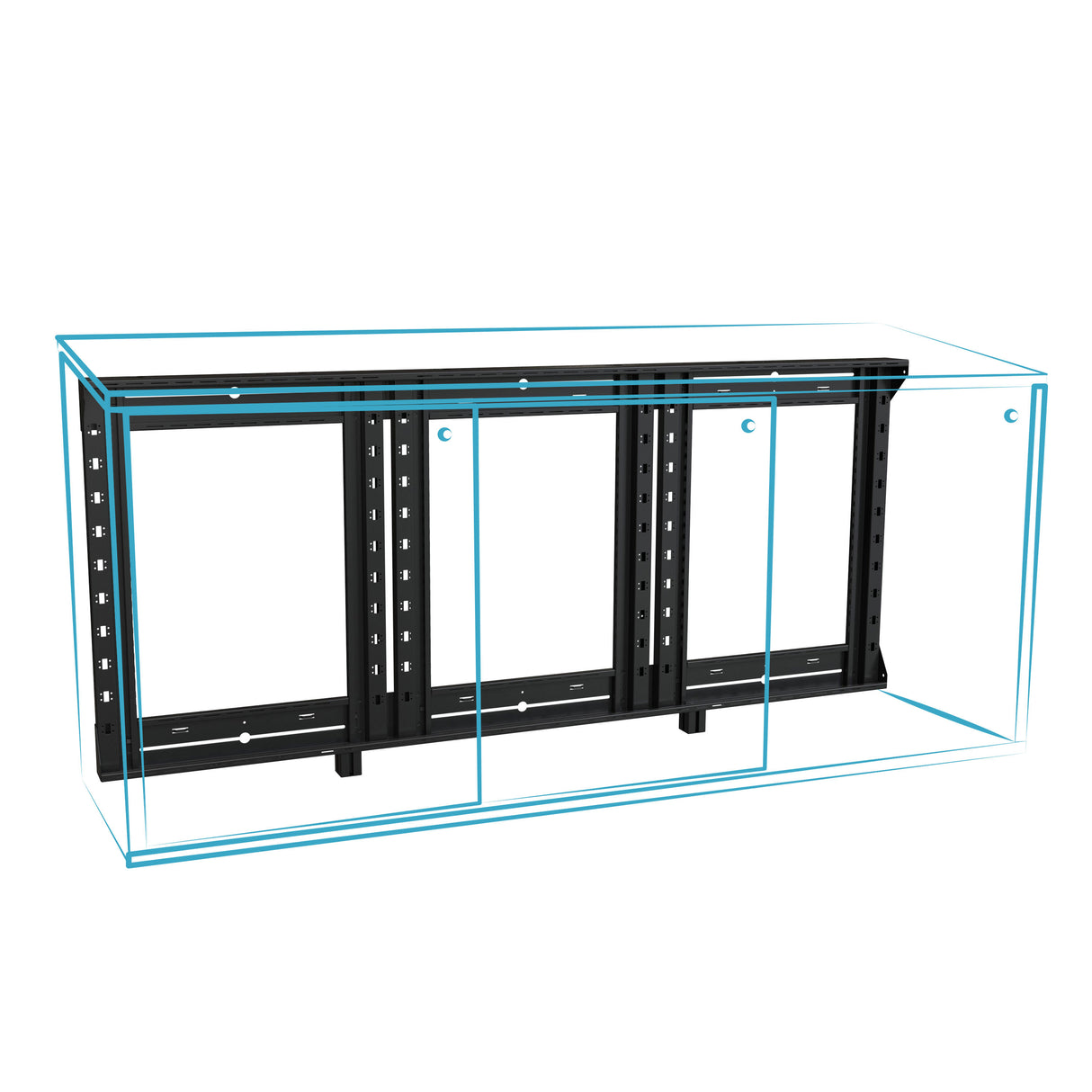 Middle Atlantic C3 Series Credenza Woodworker's Kit, 4 Bay, 24 Inches High