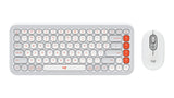 Logitech POP Icon Combo keyboard Mouse included Universal Bluetooth QWERTY English Orange, White