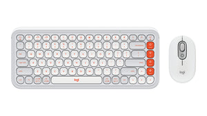 Logitech POP Icon Combo keyboard Mouse included Universal Bluetooth QWERTY English Orange, White