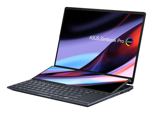 ASUS Zenbook Pro 14 Duo OLED UX8402VV-DS91T-CA laptop Intel® Core™ i9 i9-13900H 36.8 cm (14.5") Touchscreen 2.8K 32 GB LPDDR5-SDRAM 1 TB SSD NVIDIA GeForce RTX 4060 Wi-Fi 6E (802.11ax) Windows 11 Home Black