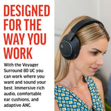 HP Poly Voyager Surround 80 UC USB-C Headset +USB-C/A Adapter