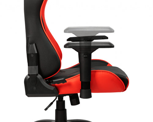 MSI MAG CH120 Gaming Chair 'Black and Red, Steel frame, Recline-able backrest, Adjustable 4D Armrests, breathable foam, 4D Armrests, Ergonomic headrest pillow, Lumbar support cushion'