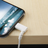 StarTech.com 3ft (1m) Durable USB A to Lightning Cable - White 90° Right Angled Heavy Duty Rugged Aramid Fiber USB Type A to Lightning Charging/Sync Cord - Apple MFi Certified - iPhone