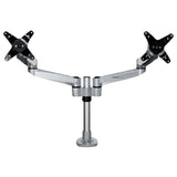 StarTech.com Desk Mount Dual Monitor Arm - Premium Articulating Monitor Arm - up to 27" (17.6lb/8kg) VESA Mount Displays - Height Adjustable Monitor Mount - Rotate/Tilt/Swivel - Clamp/Grommet - Silver - TAA