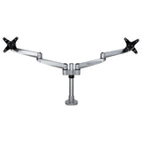 StarTech.com Desk Mount Dual Monitor Arm - Premium Articulating Monitor Arm - up to 27" (17.6lb/8kg) VESA Mount Displays - Height Adjustable Monitor Mount - Rotate/Tilt/Swivel - Clamp/Grommet - Silver - TAA