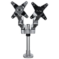 StarTech.com Desk Mount Dual Monitor Arm - Premium Articulating Monitor Arm - up to 27" (17.6lb/8kg) VESA Mount Displays - Height Adjustable Monitor Mount - Rotate/Tilt/Swivel - Clamp/Grommet - Silver - TAA