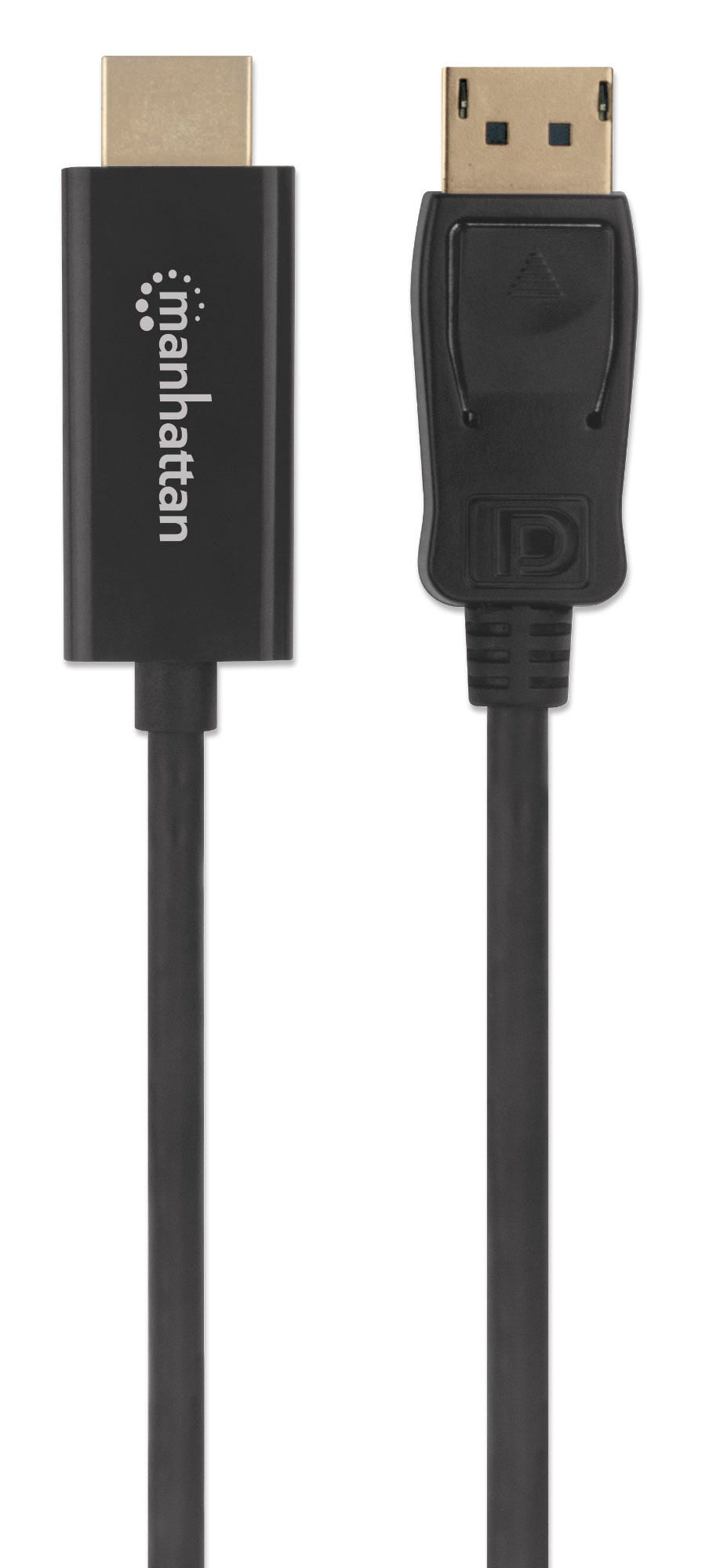 Manhattan DisplayPort 1.1 to HDMI Cable, 1080p@60Hz, 1.8m, Male to Male, DP With Latch, Black, Not Bi-Directional, Three Year Warranty