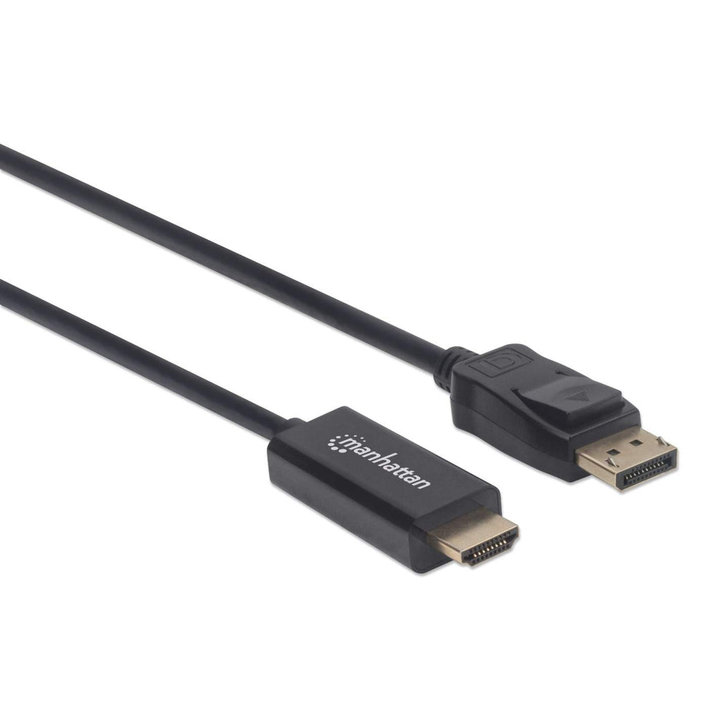 Manhattan DisplayPort 1.1 to HDMI Cable, 1080p@60Hz, 1m, Male to Male, DP With Latch, Black, Not Bi-Directional, Three Year Warranty