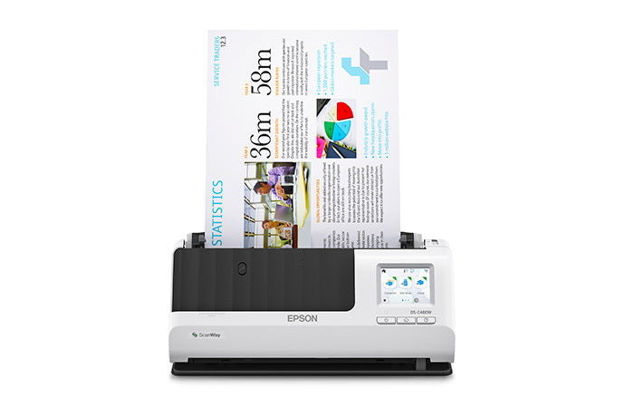 Epson DS-C480W Sheet-fed scanner Black, Grey