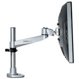 StarTech.com Desk Mount Monitor Arm - VESA or Apple iMac/Thunderbolt or Ultrawide Display up to 49" (30.9lb/14kg) - Articulating Height Adjustable Single Desktop Monitor Pole Mount - Clamp/Grommet - TAA