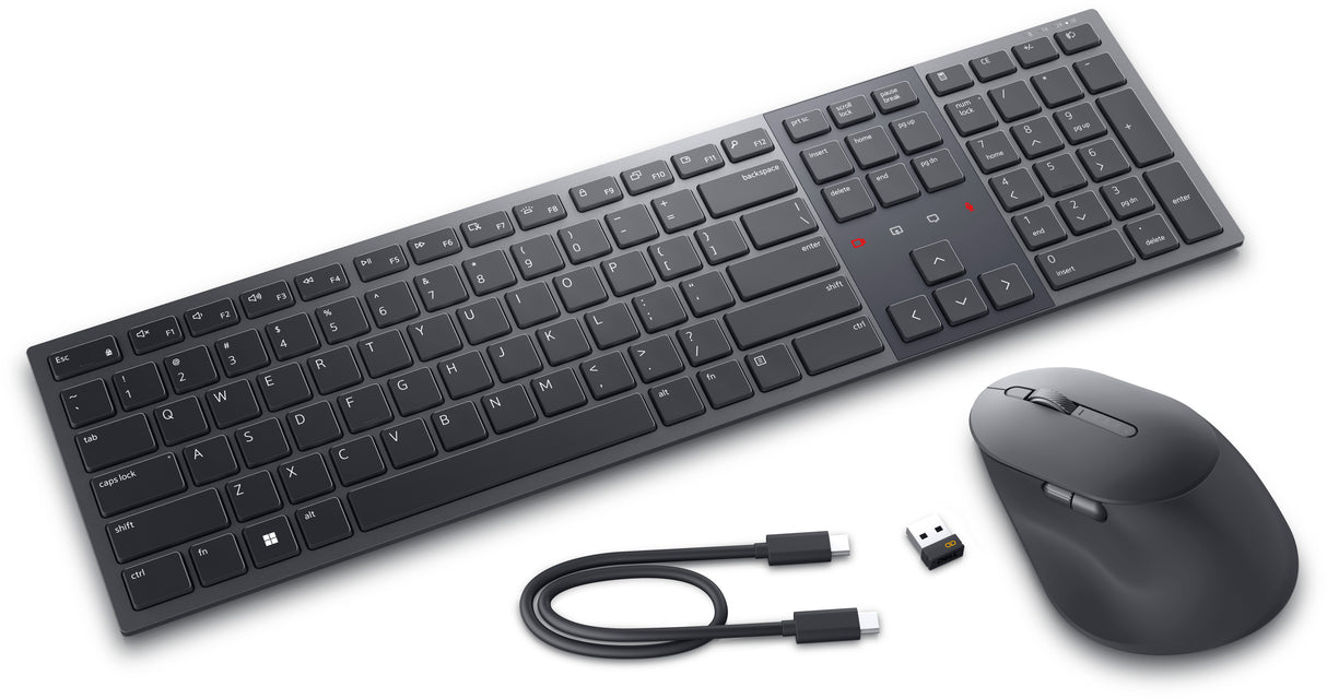 DELL KM900 keyboard Mouse included Office RF Wireless + Bluetooth Canadian Graphite