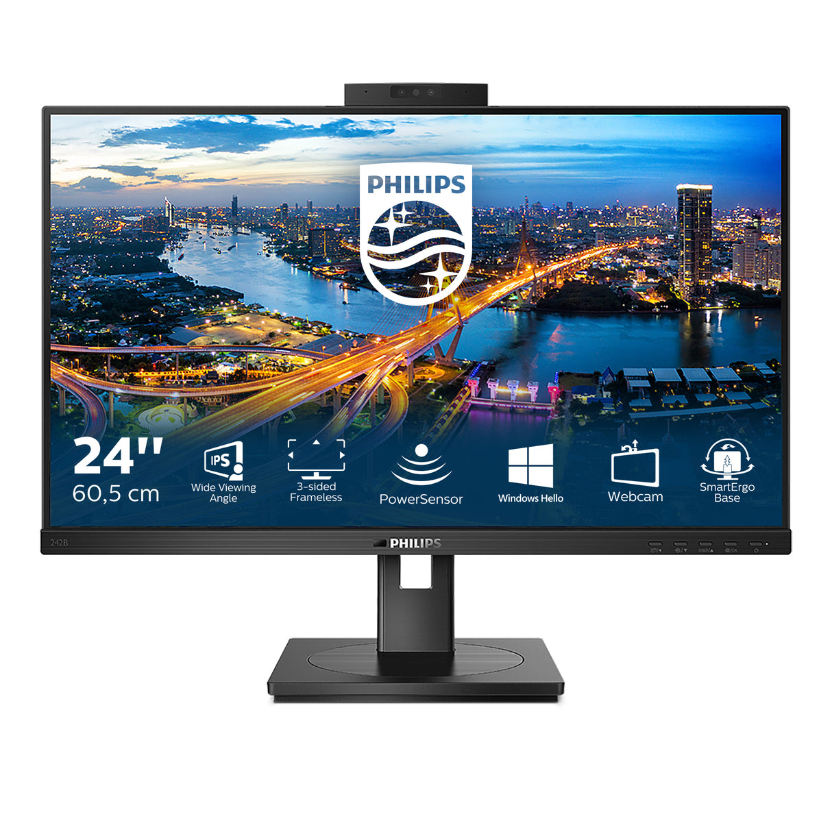 Philips B Line 242B1H/75 computer monitor 60.5 cm (23.8") 1920 x 1080 pixels Full HD LCD Black