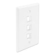 Wavenet- FacePlate Keystone, Single Gang White 3-Port