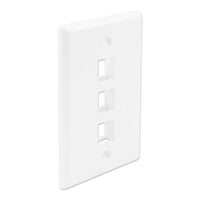 Wavenet- FacePlate Keystone, Single Gang White 3-Port