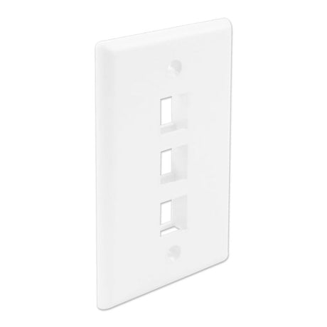 Wavenet- FacePlate Keystone, Single Gang White 3-Port