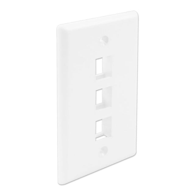 Wavenet- FacePlate Keystone, Single Gang White 3-Port