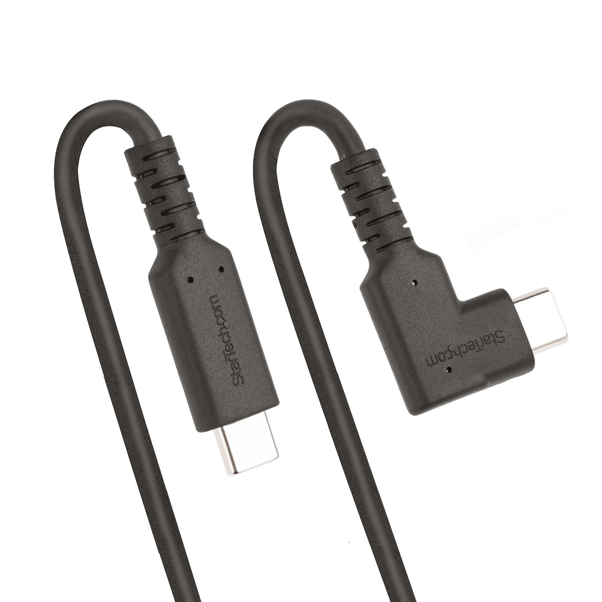 StarTech.com 1.6ft (50cm) USB-C Cable, Right-Angled, USB 10Gbps, 100W (5A) Power Delivery, 8K 60Hz / 4K 144Hz DP Alt Mode, Rugged USB C Cord - Thunderbolt Compatible