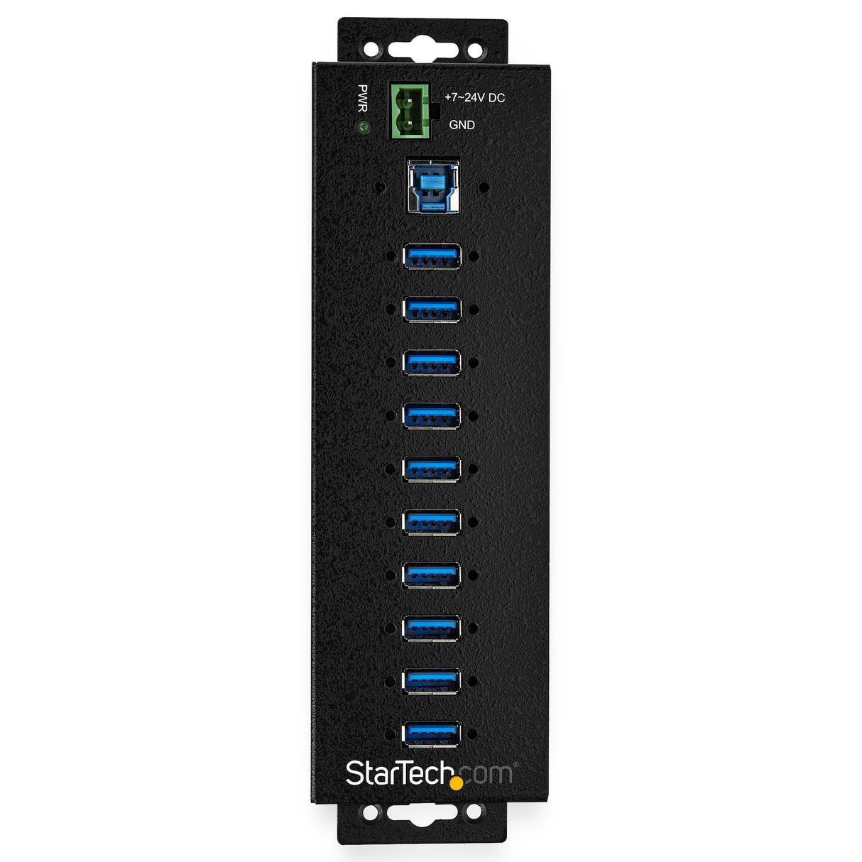 StarTech.com 10-Port USB 3.0 Hub with Power Adapter - Metal Industrial USB-A Hub with ESD & 350W Surge Protection - Din/Wall/Desk Mountable - High Speed USB 3.2 Gen 1 (5Gbps) Hub - TAA