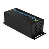 StarTech.com 7-Port USB 3.0 Hub with Power Adapter - Metal Industrial USB-A Hub with ESD & 350W Surge Protection - Din/Wall/Desk Mountable - High Speed USB 3.2 Gen 1 (5Gbps) Hub - TAA