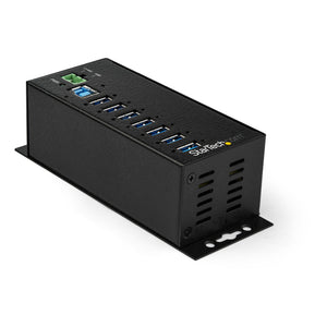 StarTech.com 7-Port USB 3.0 Hub with Power Adapter - Metal Industrial USB-A Hub with ESD & 350W Surge Protection - Din/Wall/Desk Mountable - High Speed USB 3.2 Gen 1 (5Gbps) Hub - TAA