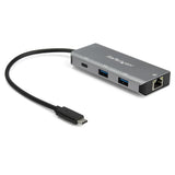 StarTech.com 3 Port USB C Hub with Gigabit Ethernet RJ45 GbE Port - 2x USB-A, 1x USB-C - SuperSpeed 10Gbps USB 3.2 Gen 2 Type C Hub Adapter - USB Bus Powered - Aluminum - Works w/TB3 - TAA