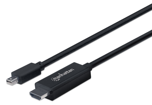 Manhattan Mini DisplayPort 1.1 to HDMI Cable, 1080p@60Hz, 3m, Male to Male, Black, Three Year Warranty, Polybag